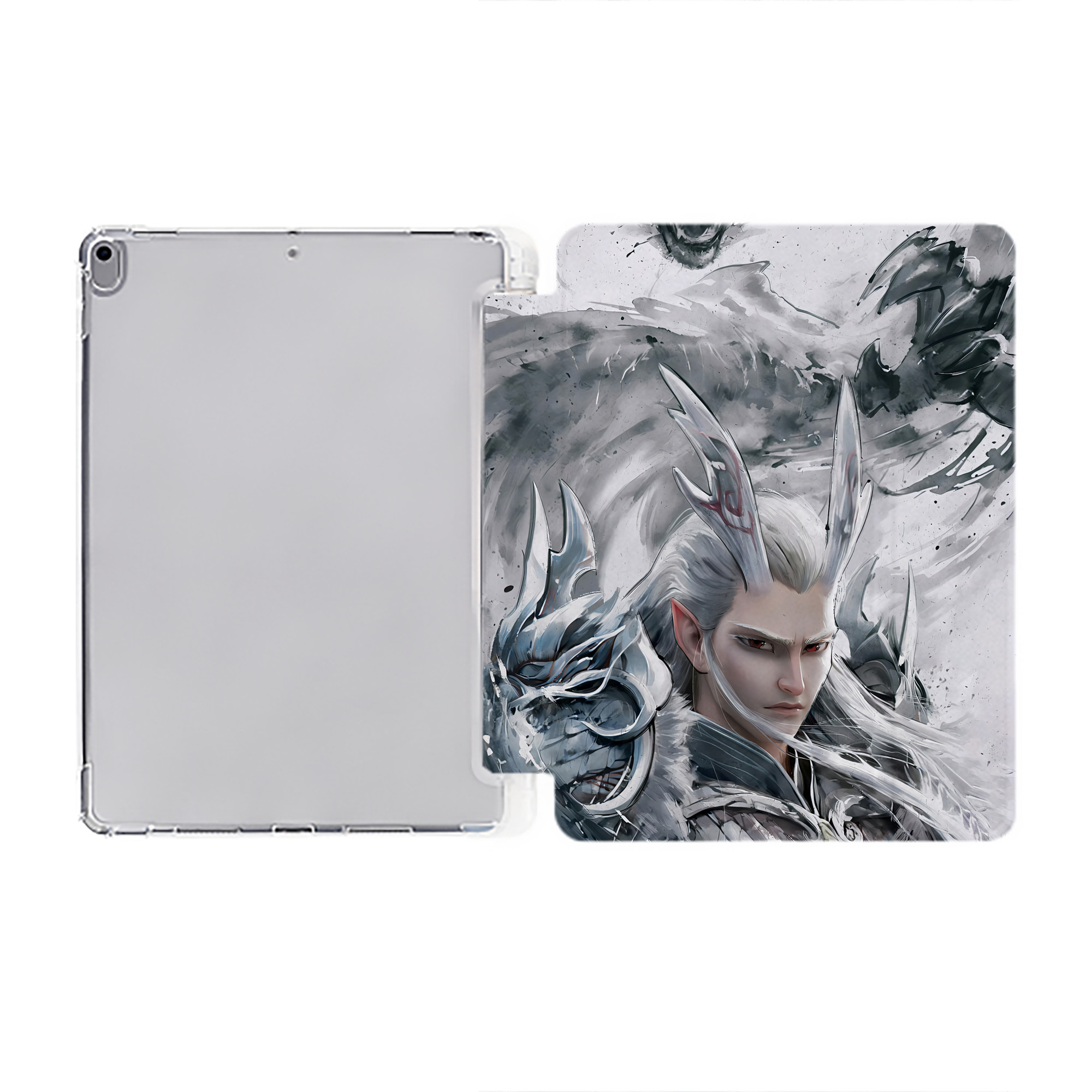 （画像用） Ne Zha 2 ナタ 魔童の大暴れ IPad ケース ペン収納付き 三つ折りスタンド PUレザー×シリコン 対応機種9.5/10.5/10.9インチ